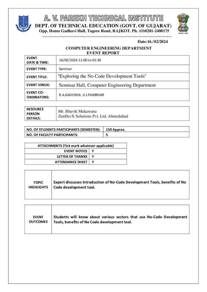 thumbnail of NO CODE DEVELOPMENT TOOLS EVENT REPORT 16-02-24